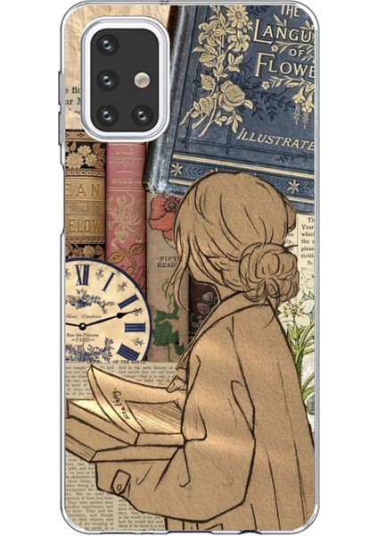 Samsung Galaxy M31S Uyumlu Retro Gazete Kadın Tasarımlı Baskılı Silikon Kılıf