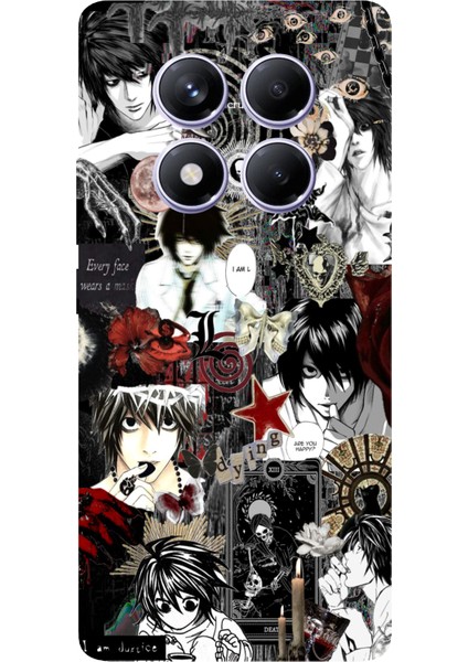 Redmi Note 14 Pro Plus 5g Uyumlu Death Note Kolaj Tasarımlı Baskılı Silikon Kılıf