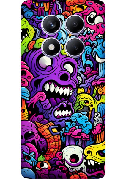 Redmi Note 14 Pro Plus 5g Uyumlu Psikodeli Renkli Canavarlar Baskılı Silikon Kılıf