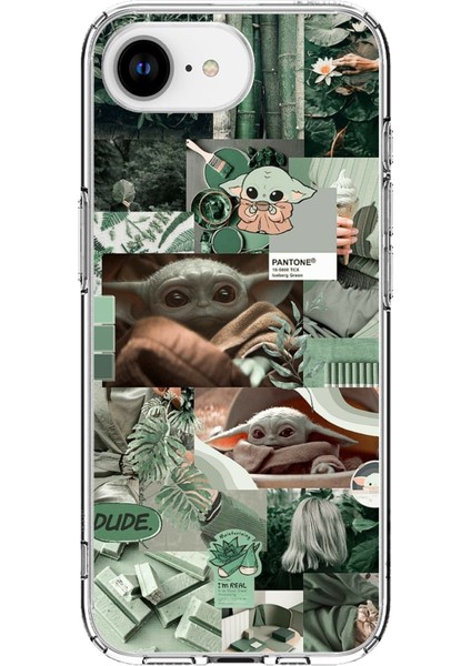 iPhone 16E Uyumlu Yoda Kolaj Baskılı Silikon Kılıf