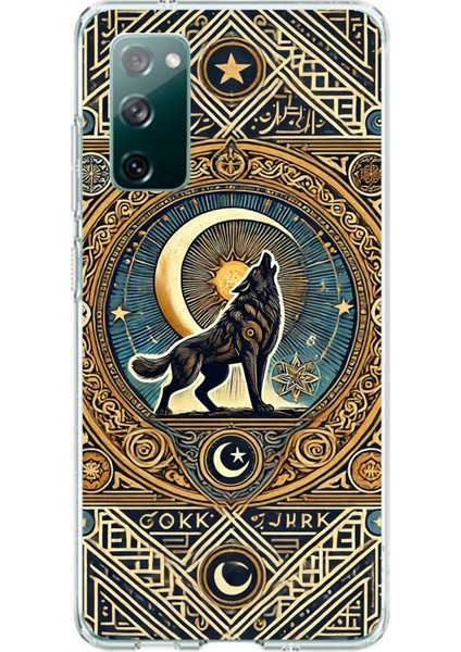 Samsung Galaxy S20 Fe Uyumlu Yalnız Kurt Göktürk Baskılı Silikon Kılıf