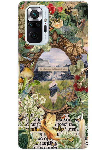 Redmi Note 10 Pro Uyumlu Yeşil Doğa Baskılı Silikon Kılıf