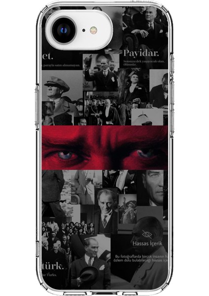 iPhone 16E Uyumlu Atatürk Gözler Tasarım Baskılı Silikon Kılıf