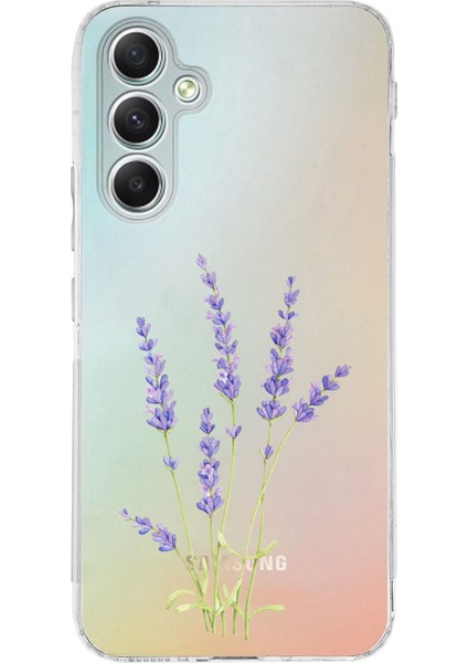 Samsung Galaxy A34 Uyumlu Lavanta Çiçek Tasarımlı Baskılı Silikon Kılıf