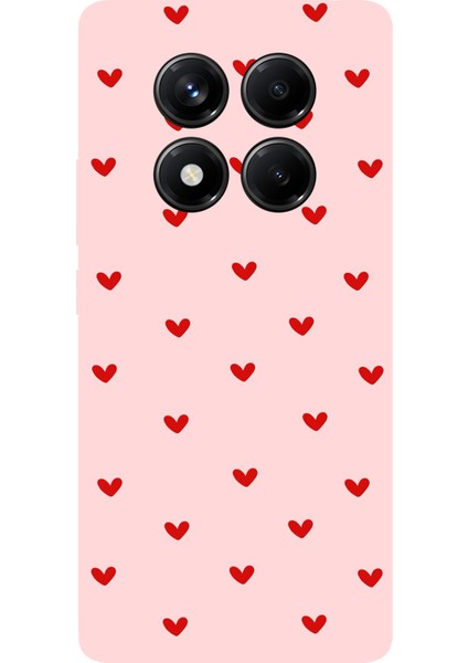 Redmi Note 14 Pro 5g Uyumlu Kırmızı Minik Kalpler Baskılı Silikon Kılıf