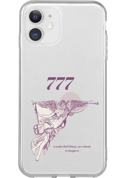 iPhone 11 Uyumlu 777 Melek Tasarımlı Baskılı Silikon Kılıf