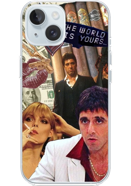 iPhone 15 Uyumlu The Worlds Is Yours Tasarımlı Baskılı Silikon Kılıf