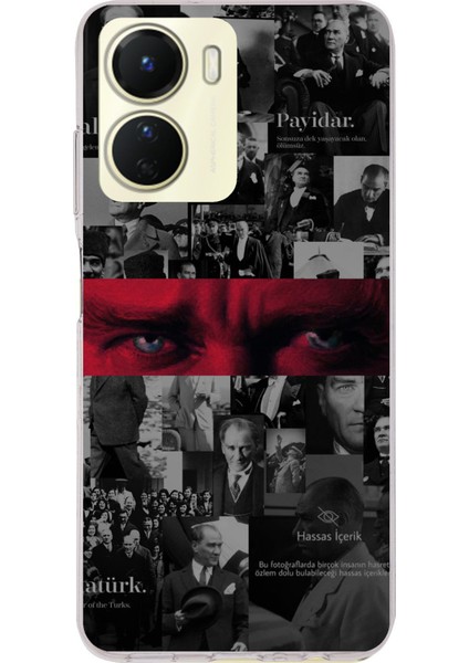 Vivo Y16 Uyumlu Atatürk Gözler Tasarım Baskılı Silikon Kılıf