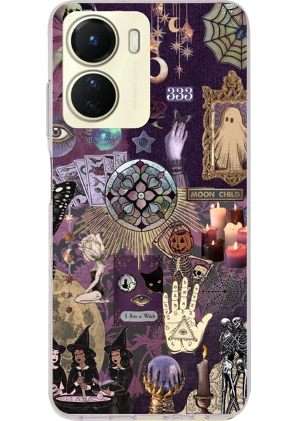 Vivo Y16 Uyumlu Hallowen Cadılar Astroloji Baskılı Silikon Kılıf