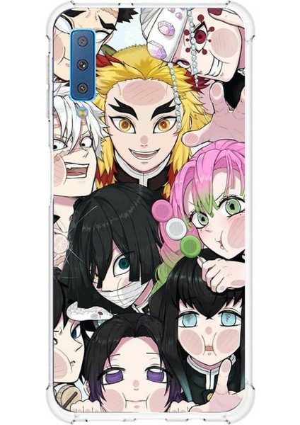 Samsung Galaxy A7 2018 Uyumlu Demon Slayer Manga Baskılı Silikon Kılıf