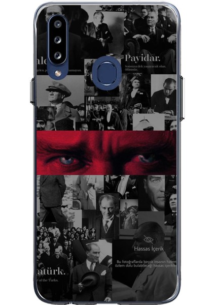 Samsung Galaxy A20S Uyumlu Atatürk Gözler Tasarım Baskılı Silikon Kılıf