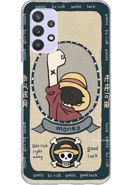 Samsung Galaxy A32 Uyumlu One Piece Dolar Baskılı Silikon Kılıf