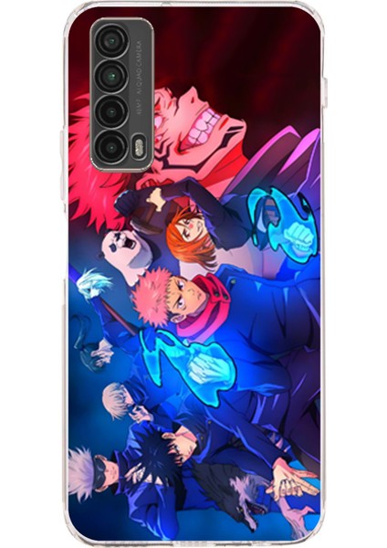 Huawei P Smart 2021 Uyumlu Jujutsu Kaisen Baskılı Silikon Kılıf