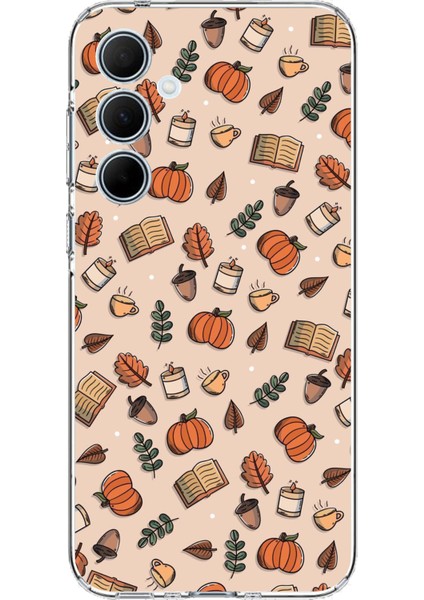 Samsung Galaxy A35 Uyumlu Sonbahar Balkabağı Baskılı Silikon Kılıf