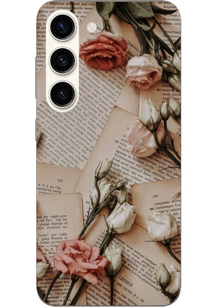Samsung Galaxy S23 Uyumlu Retro Gazete Güller Tasarımlı Baskılı Silikon Kılıf