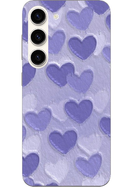 Samsung Galaxy S23 Uyumlu Mor Kalpler Tasarımlı Baskılı Silikon Kılıf