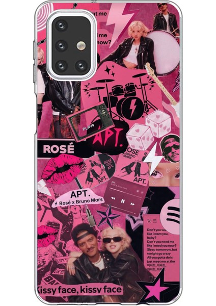 Samsung Galaxy M31S Uyumlu Blackpink Kolaj Baskılı Silikon Kılıf