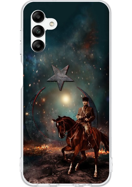 Samsung Galaxy A04S Uyumlu Atatürk At Üstünde Zafer Baskılı Silikon Kılıf