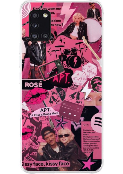 Samsung Galaxy A31 Uyumlu Blackpink Kolaj Baskılı Silikon Kılıf