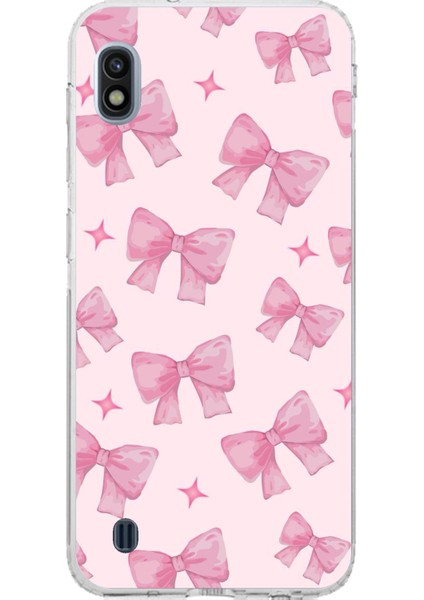 Samsung Galaxy J8 - A6 Plus Uyumlu Pembe Fiyonklar Baskılı Silikon Kılıf