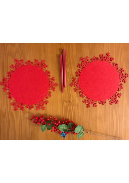 Kar Tanesi Desenli 2'li Amerikan Servis Supla Yılbaşı Özel Konsept 38MM