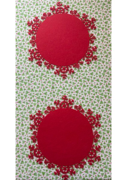 Kar Tanesi Desenli 2'li Amerikan Servis Supla Yılbaşı Özel Konsept 38MM