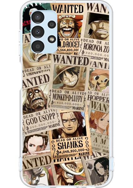 Samsung Galaxy A13 Uyumlu One Piece Gazete Tasarımlı Baskılı Silikon Kılıf