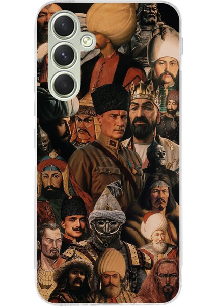 Samsung Galaxy A15 Uyumlu Türk Büyükleri Kolaj Baskılı Silikon Kılıf