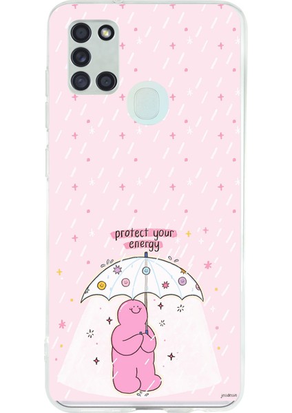 Samsung Galaxy A21S Uyumlu Protect Your Energy Tasarımlı Baskılı Silikon Kılıf