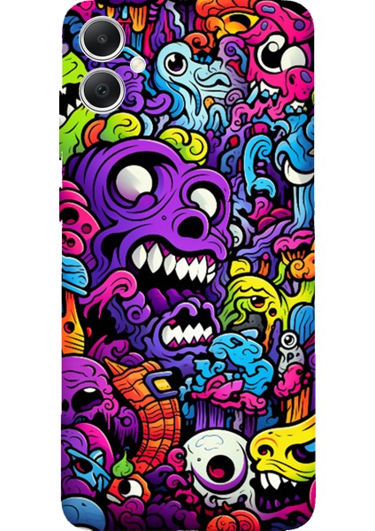Samsung Galaxy A05 Uyumlu Psikodeli Renkli Canavarlar Baskılı Silikon Kılıf