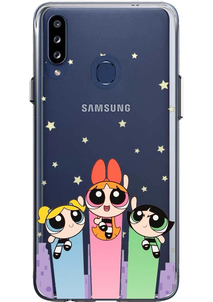 Samsung Galaxy A20S Uyumlu Powerpuff Girls Tasarımlı Baskılı Silikon Kılıf