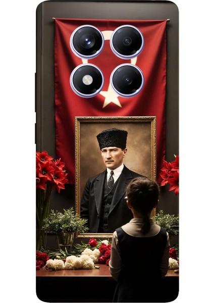 Redmi Note 14 Pro Plus 5g Uyumlu Atatürk Türk Bayrağı Tablo Baskılı Silikon Kılıf