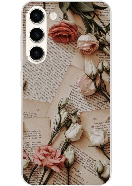 Samsung Galaxy S24 Plus Uyumlu Retro Gazete Güller Tasarımlı Baskılı Silikon Kılıf