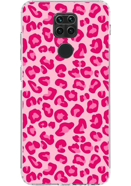 Redmi Note 9 Uyumlu Pembe Leopar Tasarımlı Baskılı Silikon Kılıf
