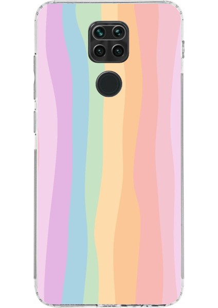 Redmi Note 9 Uyumlu Gökkuşağı Rengarenk Baskılı Silikon Kılıf