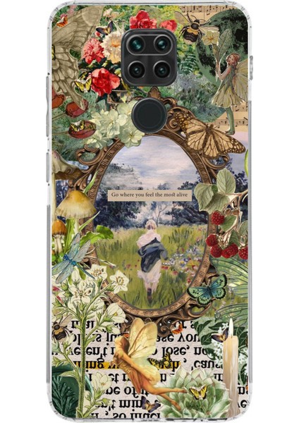 Redmi Note 9 Uyumlu Yeşil Doğa Baskılı Silikon Kılıf