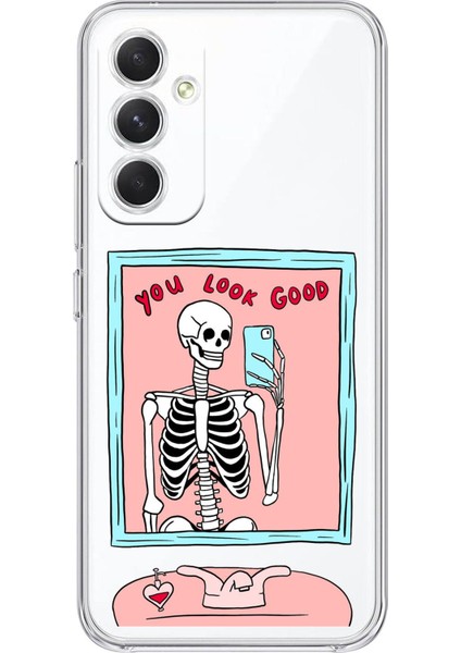 Samsung Galaxy A54 Uyumlu You Look Good Iskelet Tasarımlı Baskılı Silikon Kılıf