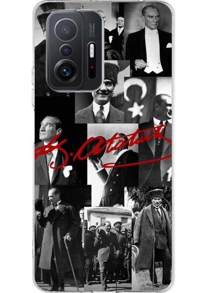Xiaomi Mi 11T - 11T Pro Uyumlu Kırmızı Mustafa Kemal Atatürk Imza Baskılı Silikon Kılıf