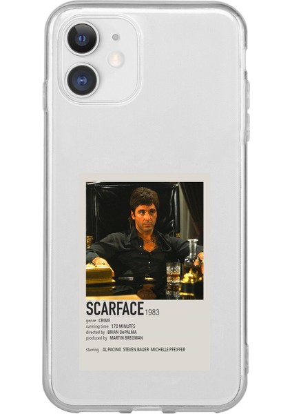 iPhone 11 Uyumlu Scarface Mini Poster Tasarımlı Baskılı Silikon Kılıf