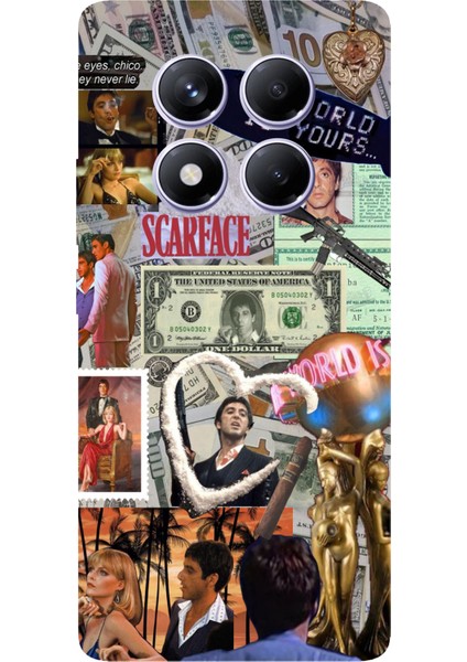 Redmi Note 14 Pro Plus 5g Uyumlu Scarface Kolaj Tasarımlı Baskılı Silikon Kılıf