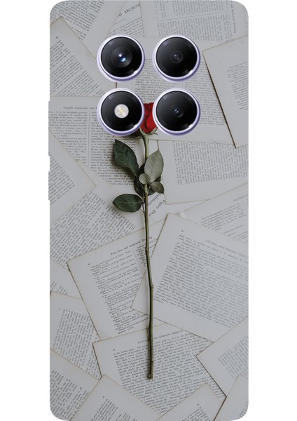 Redmi Note 14 Pro Plus 5g Uyumlu Kırmızı Gül Baskılı Silikon Kılıf