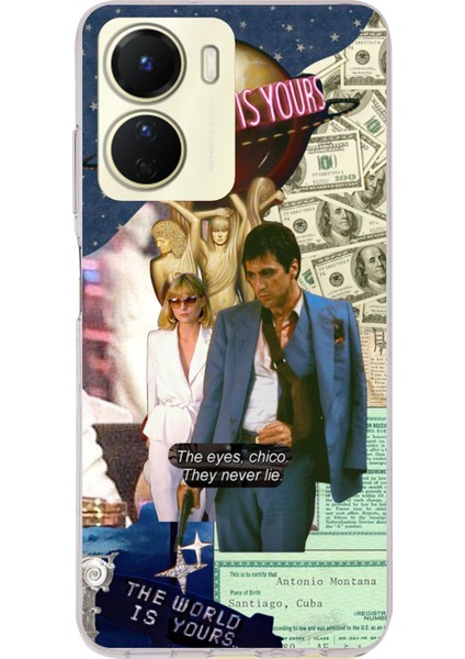 Vivo Y16 Uyumlu Elvira Hancock & Tony Montana Tasarımlı Baskılı Silikon Kılıf