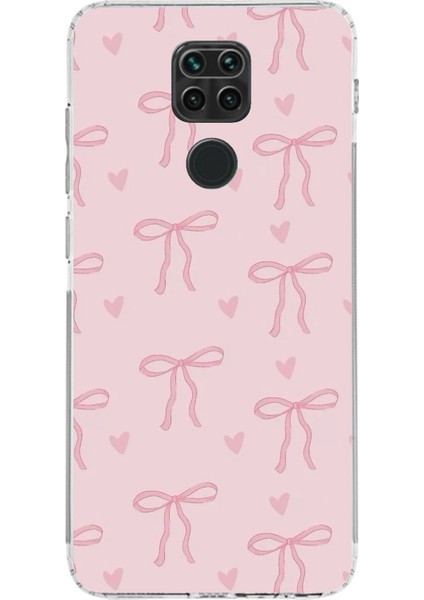 Redmi Note 9 Uyumlu Pembe Kalpli Fiyonklar Baskılı Silikon Kılıf