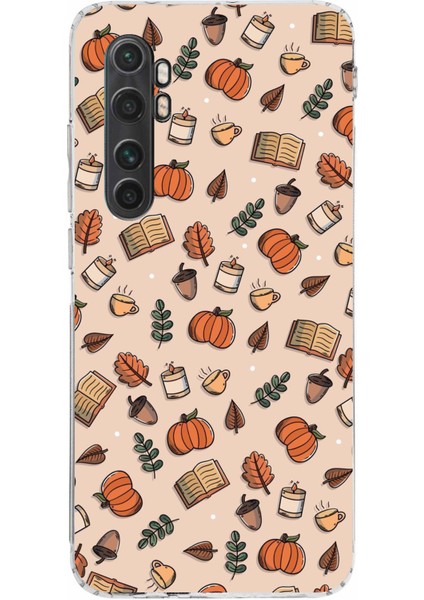 Mi Note 10 Lite Uyumlu Sonbahar Balkabağı Baskılı Silikon Kılıf