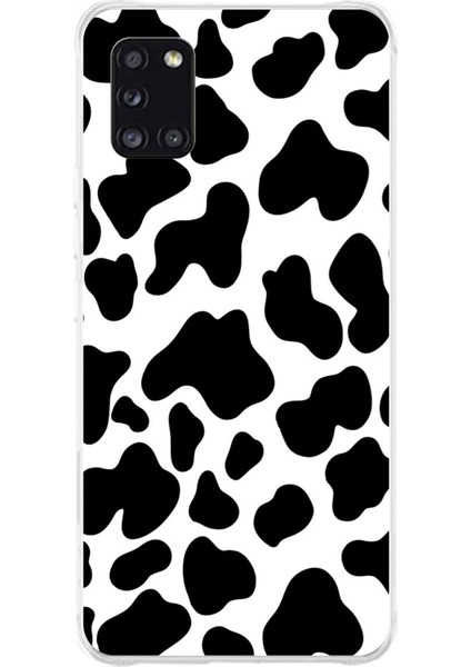 Samsung Galaxy A31 Uyumlu Inek Desenli Tasarımlı Baskılı Silikon Kılıf