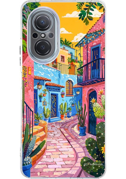 Huawei Nova 9 Se Uyumlu Renkli Sanat Sokak Silikon Kılıf
