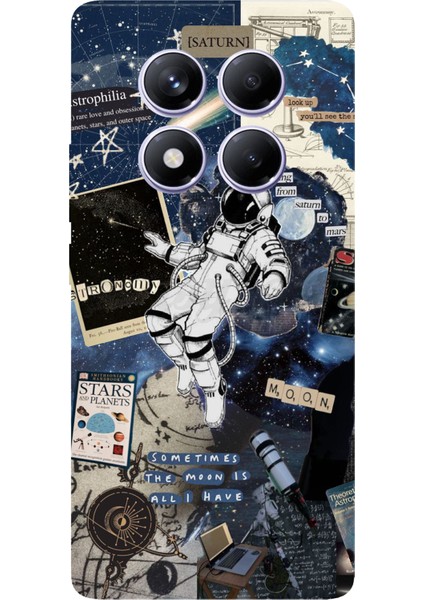 Redmi Note 14 Pro Plus 5g Uyumlu Retro Astronot Tasarımlı Baskılı Silikon Kılıf