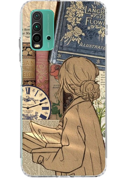 Redmi 9t - Poco M3 Uyumlu Retro Gazete Kadın Tasarımlı Baskılı Silikon Kılıf