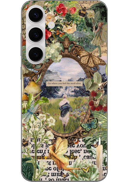 Galaxy S24 Fe Uyumlu Yeşil Doğa Baskılı Silikon Kılıf