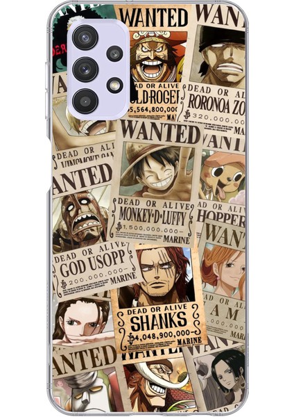 Samsung Galaxy A32 Uyumlu One Piece Gazete Tasarımlı Baskılı Silikon Kılıf